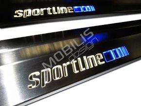 Накладки на пороги с подсветкой Mercedes-Benz C-Class w203 Универсал SportLine