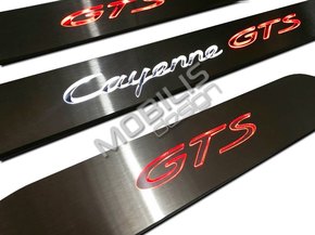 Накладки на пороги с подсветкой Porsche Cayenne 958 GTS